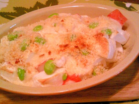 はんぺん・枝豆の和風グラタン